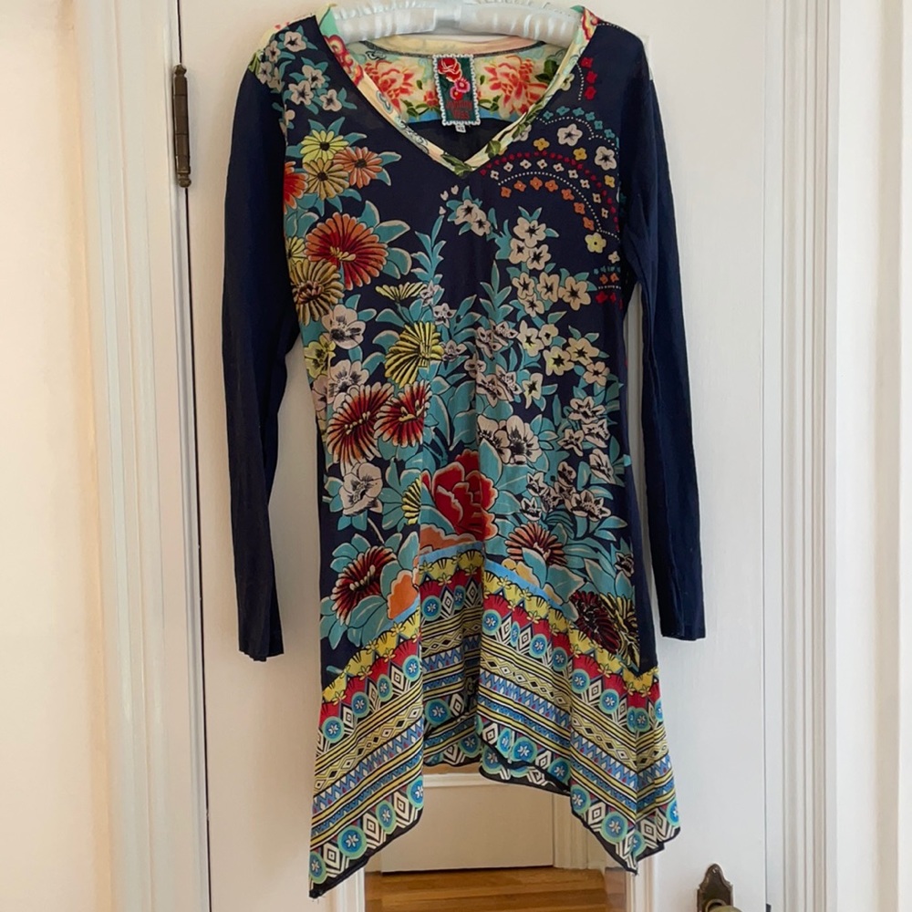 Johnny Was mini dress or tunic. XS.